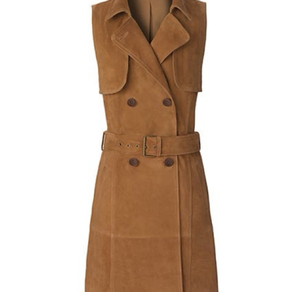 Leather suede tan Sleeveless dress